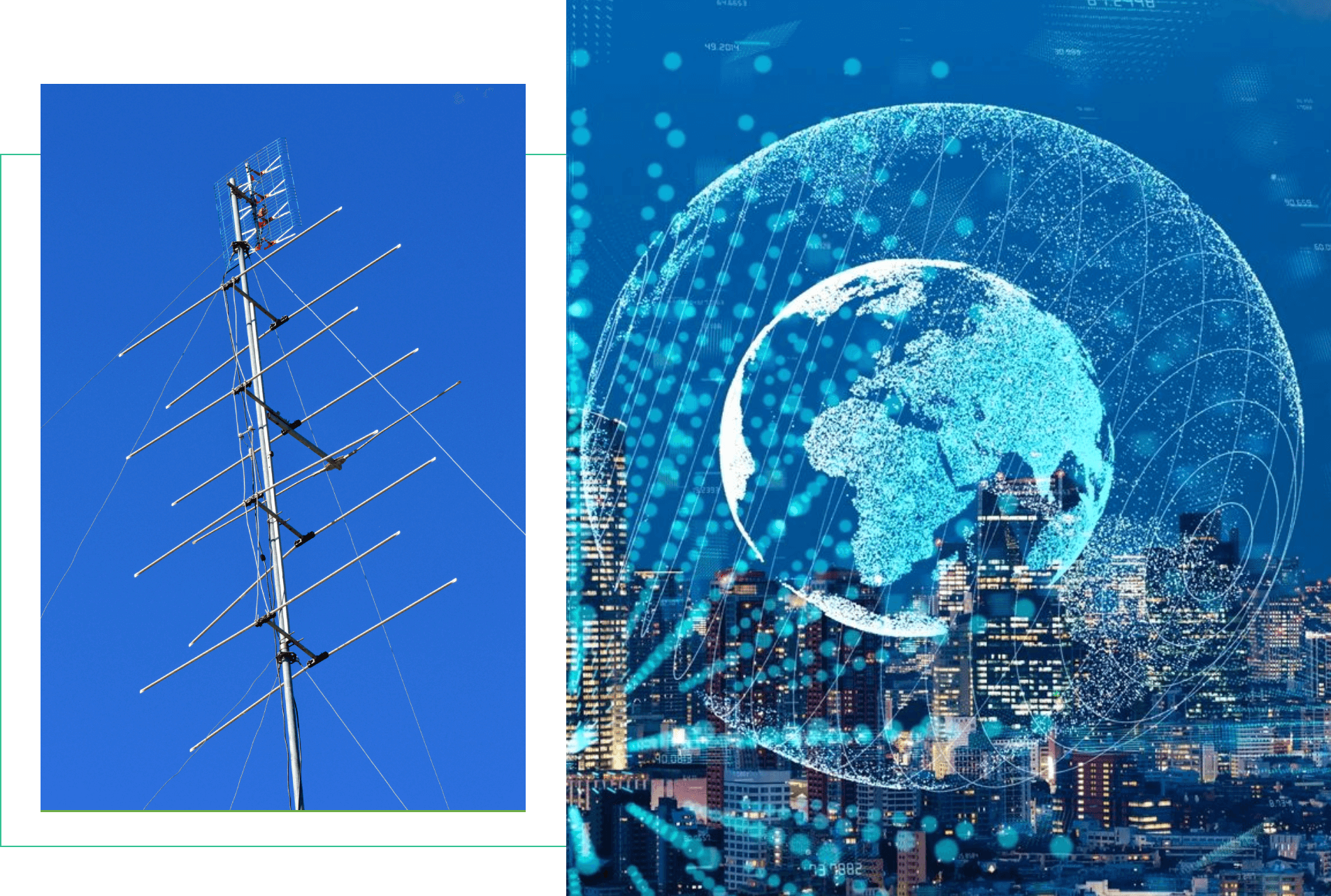 A picture of the earth and some wires.