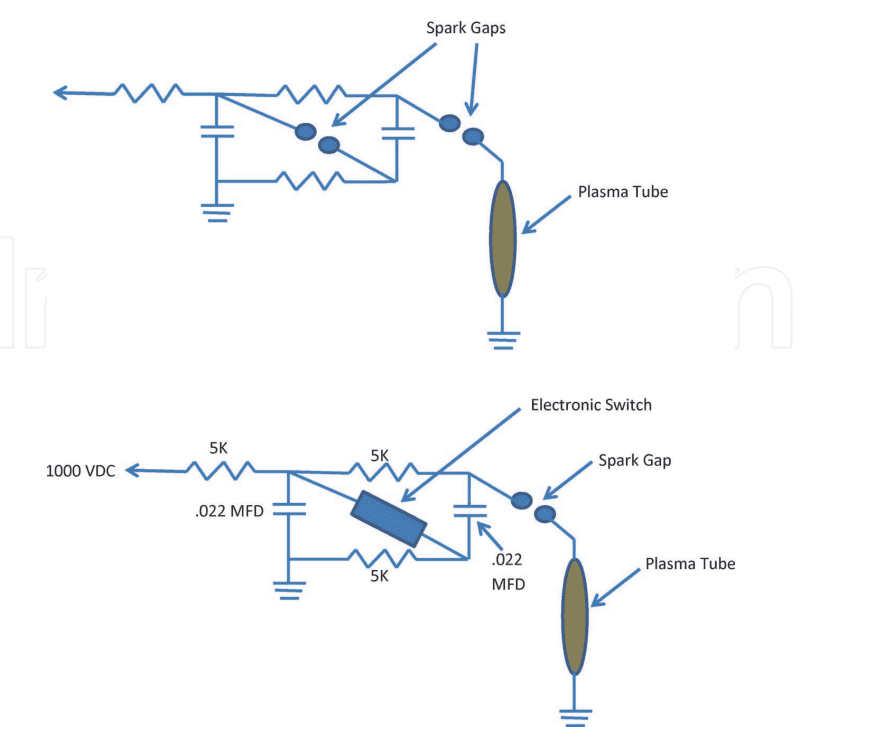 A diagram of two different types of electronic devices.